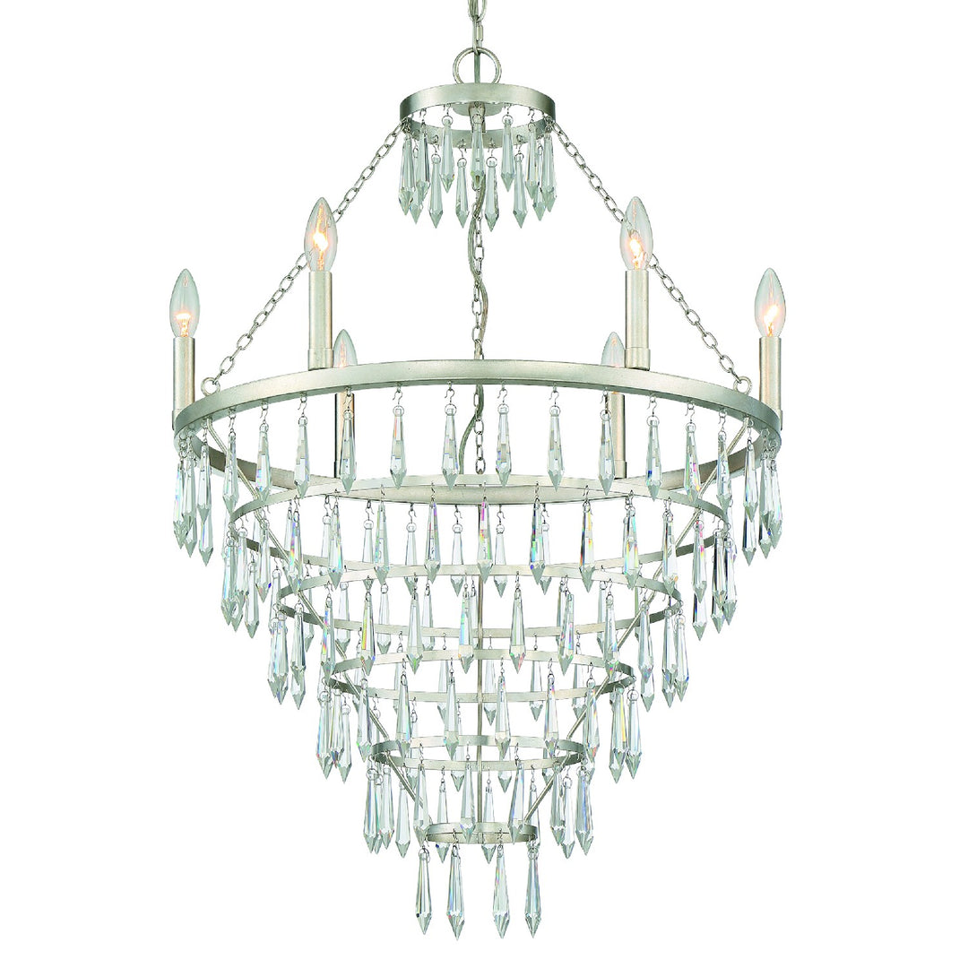 Lucille Six Light Chandelier in Antique Silver - available from The Lighting Shoppe, trusted by Canadian homeowners