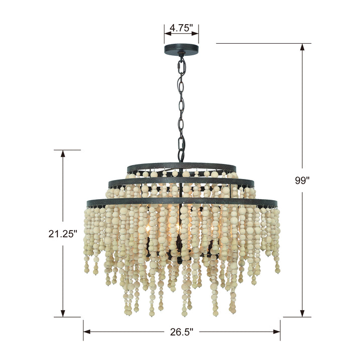 Crystorama - POP-A5076-FB - Six Light Chandelier - Poppy - Forged Bronze
