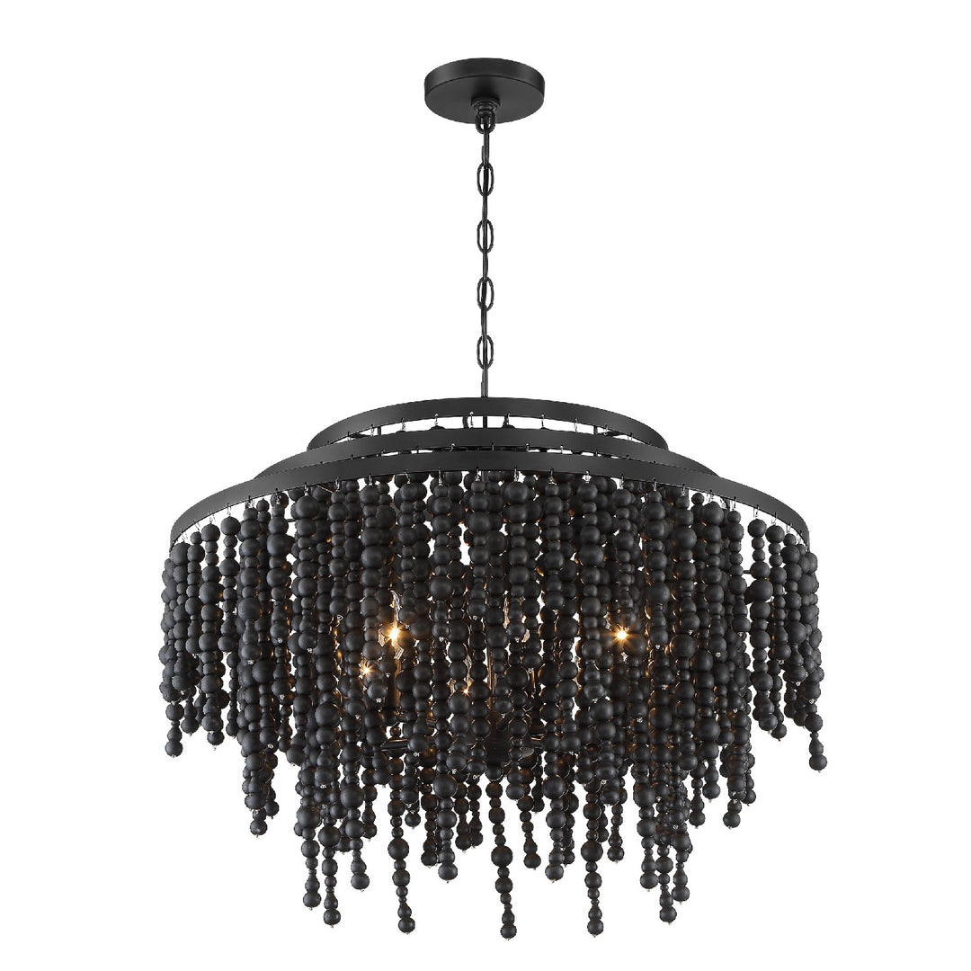 Poppy Six Light Chandelier in Matte Black - available from The Lighting Shoppe, trusted by Canadian homeowners