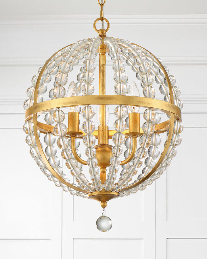 Roxy Three Light Chandelier in Antique Gold - available from The Lighting Shoppe, trusted by Canadian homeowners