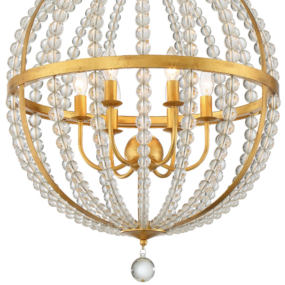 Crystorama - ROX-A9006-GA - Six Light Chandelier - Roxy - Antique Gold