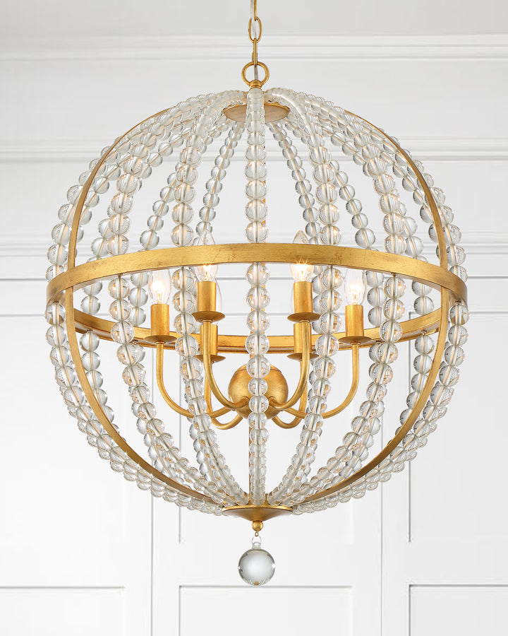 Roxy Six Light Chandelier in Antique Gold - available from The Lighting Shoppe, trusted by Canadian homeowners