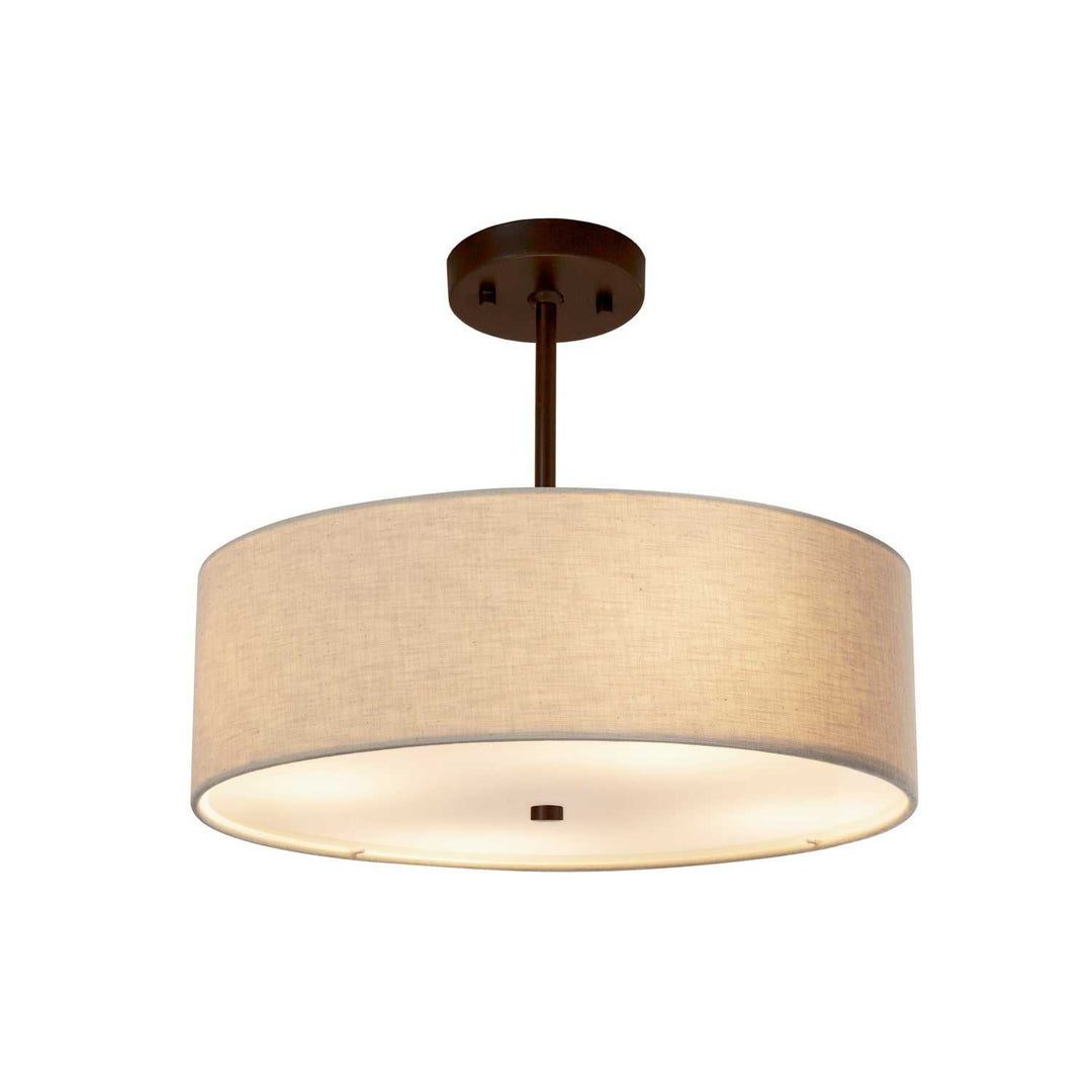 Textile Three Light Pendant in Dark Bronze Justice Designs