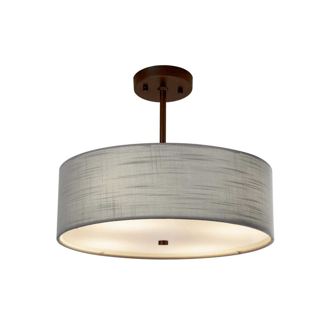 Textile Three Light Pendant in Dark Bronze Justice Designs