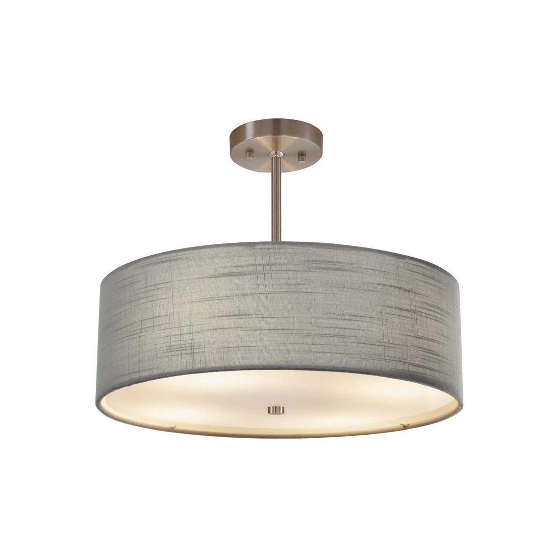 Textile Three Light Pendant in Brushed Nickel Justice Designs