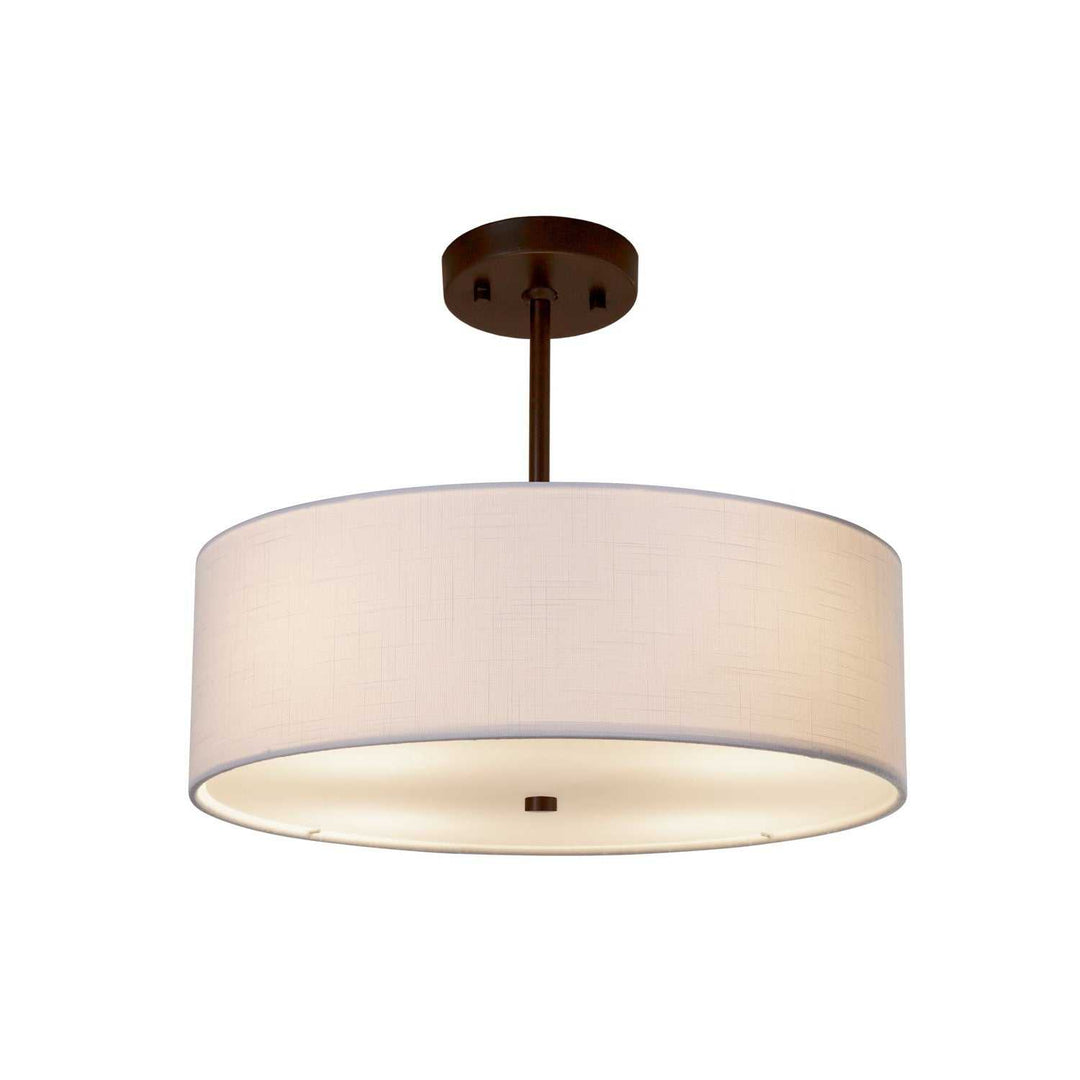 Textile Three Light Pendant in Dark Bronze Justice Designs