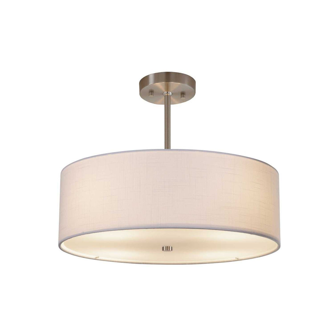 Textile Three Light Pendant in Brushed Nickel Justice Designs