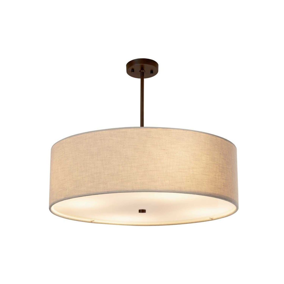 Textile Six Light Pendant in Dark Bronze Justice Designs
