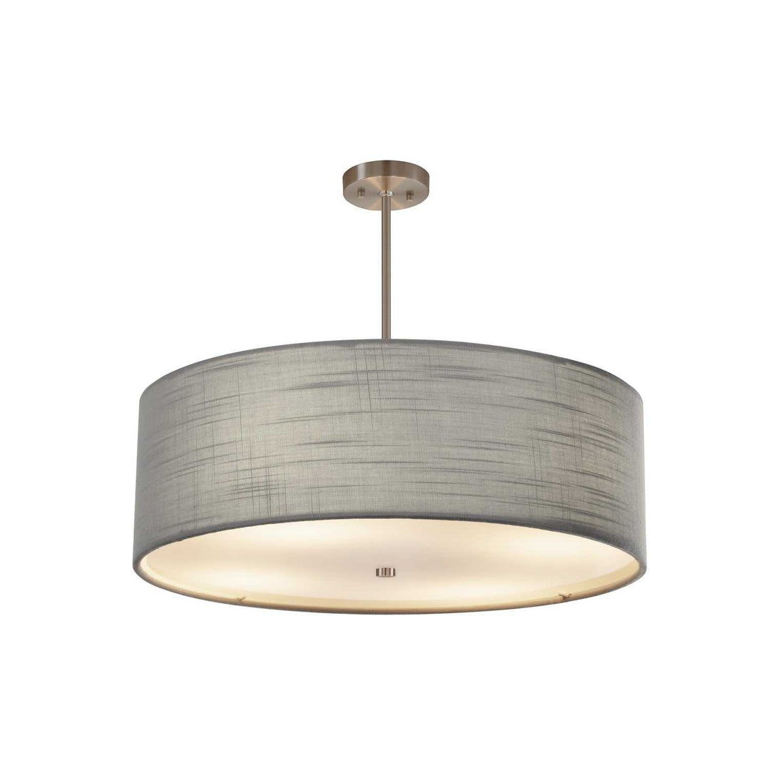Textile Six Light Pendant in Brushed Nickel Justice Designs