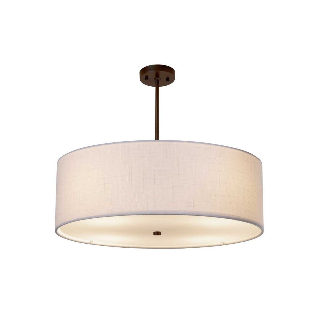 Textile Six Light Pendant in Dark Bronze Justice Designs