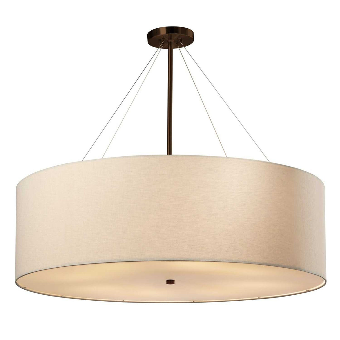 Textile Eight Light Pendant in Dark Bronze Justice Designs