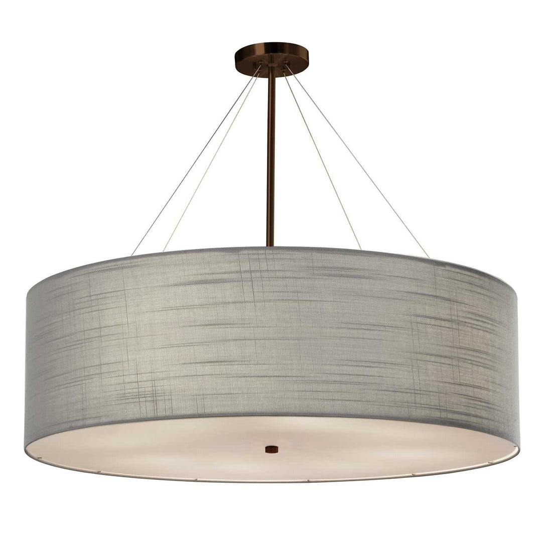 Textile Eight Light Pendant in Dark Bronze Justice Designs