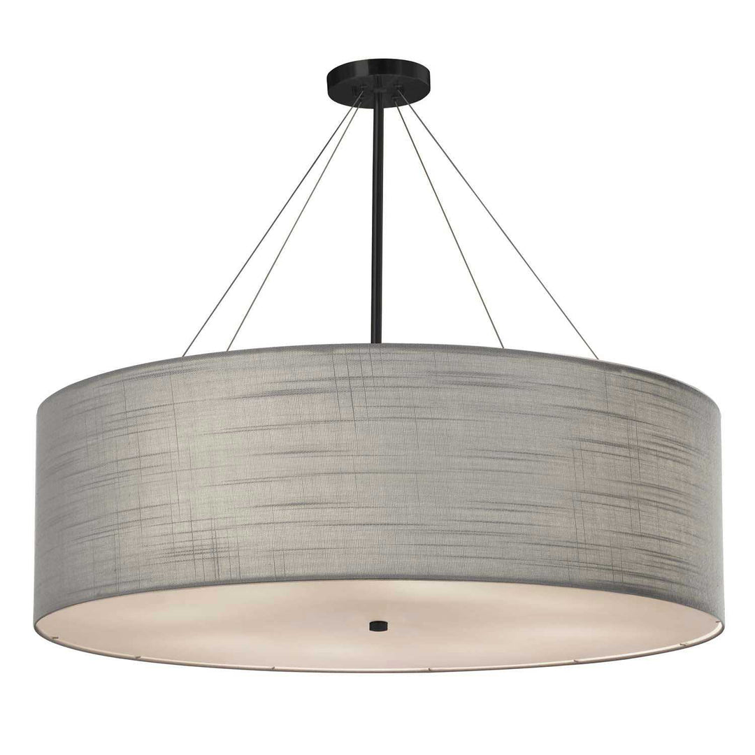 Textile Eight Light Pendant in Matte Black Justice Designs