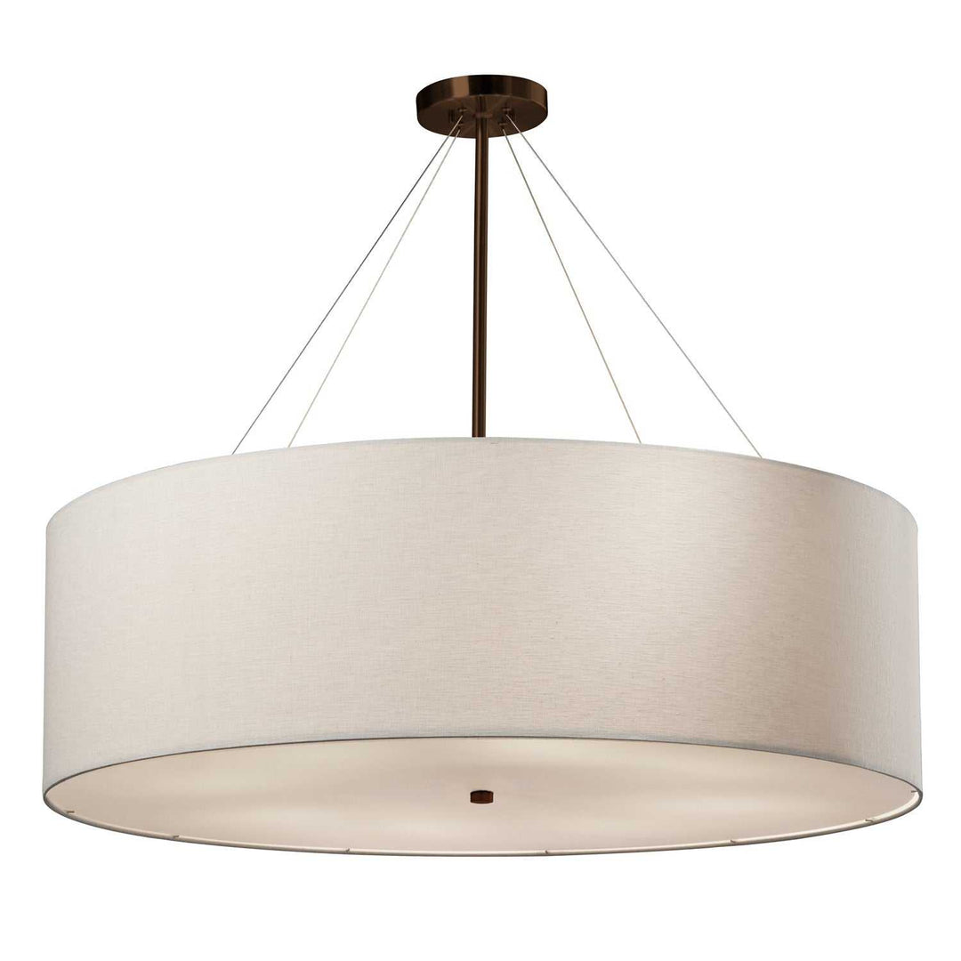 Textile Eight Light Pendant in Dark Bronze Justice Designs