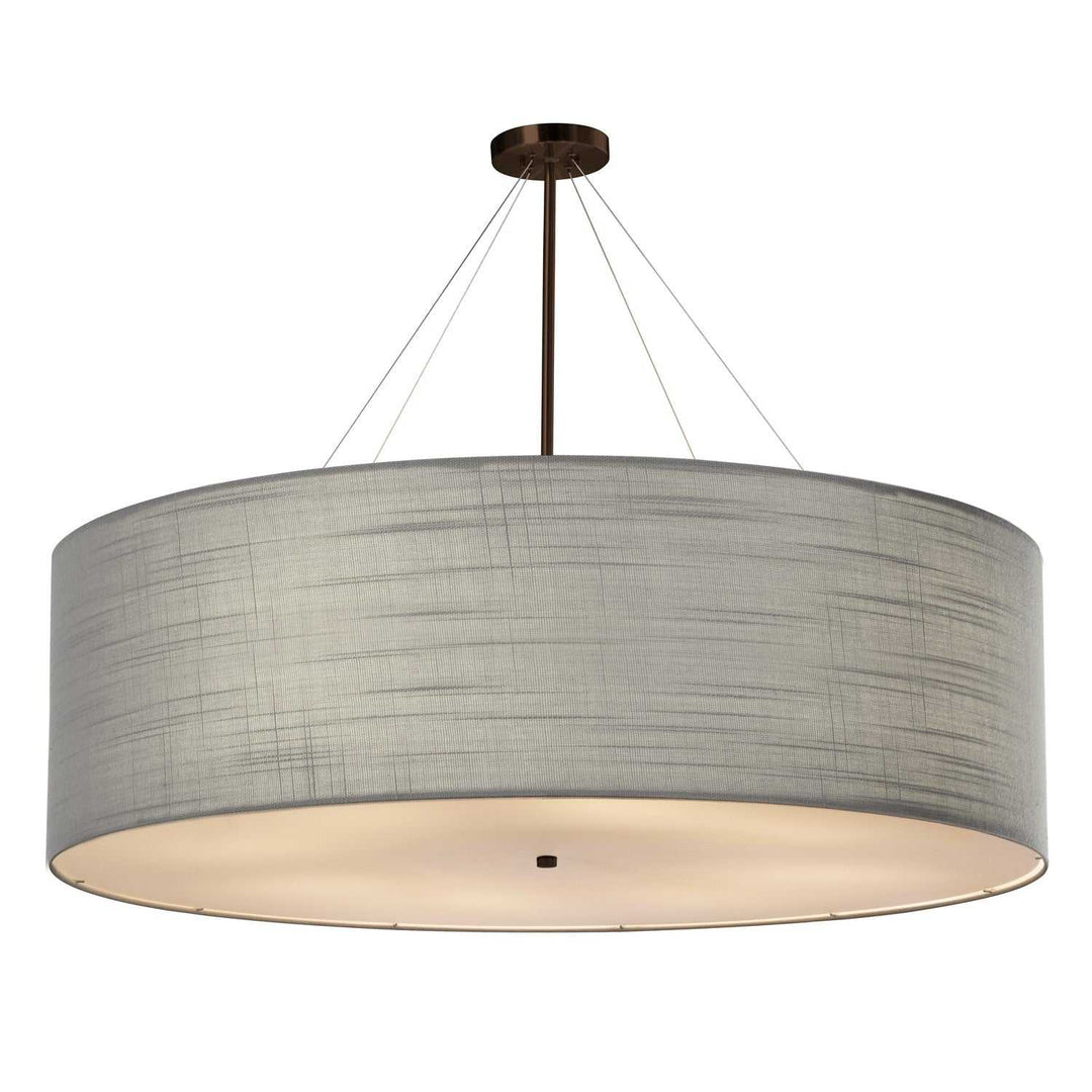 Textile Eight Light Pendant in Dark Bronze Justice Designs