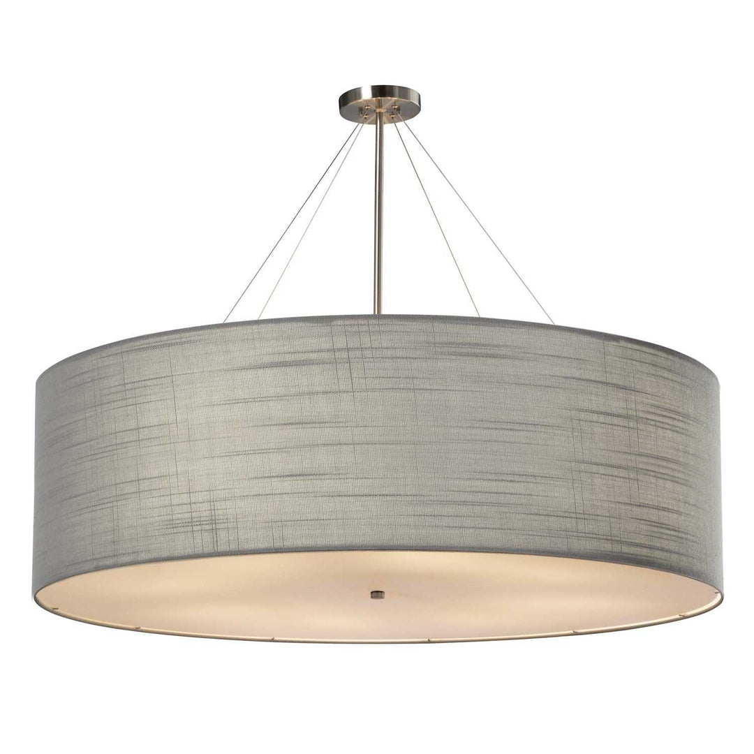 Textile Eight Light Pendant in Brushed Nickel Justice Designs