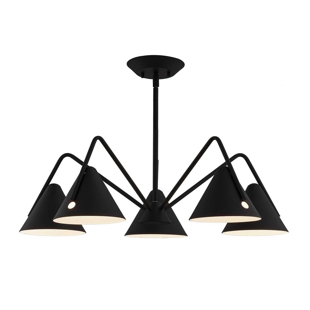 Zag LED Chandelier in Matte Black - Textured Justice Designs