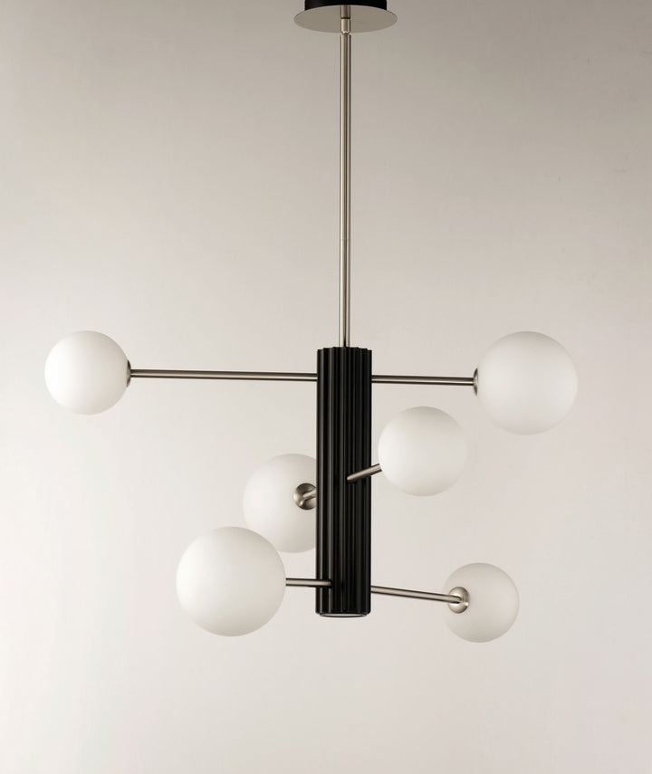 ET2 - E24064-92BKSN - LED Pendant - Cog - Black / Satin Nickel