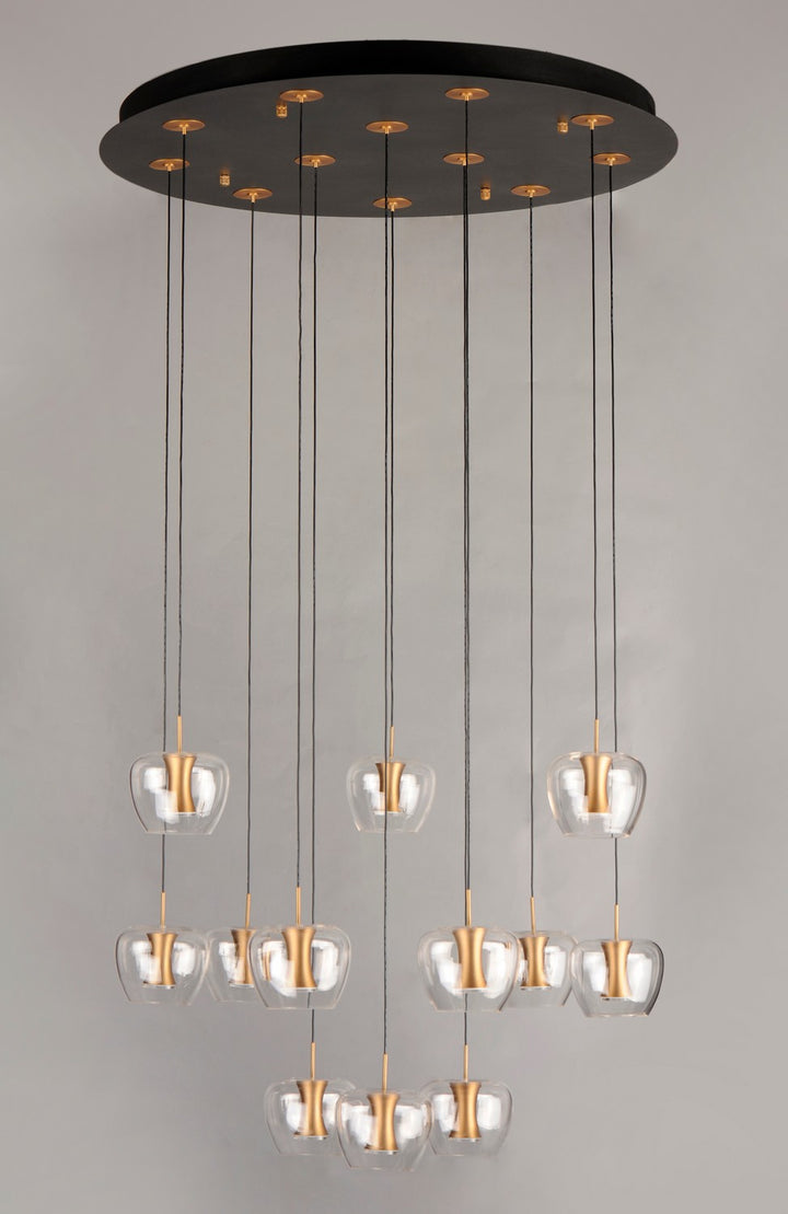 ET2 - E24167-18BKGLD - LED Pendant - Newton - Black / Gold