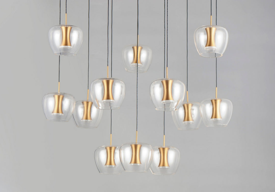 ET2 - E24167-18BKGLD - LED Pendant - Newton - Black / Gold