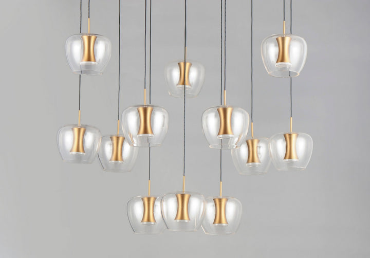 ET2 - E24167-18BKGLD - LED Pendant - Newton - Black / Gold