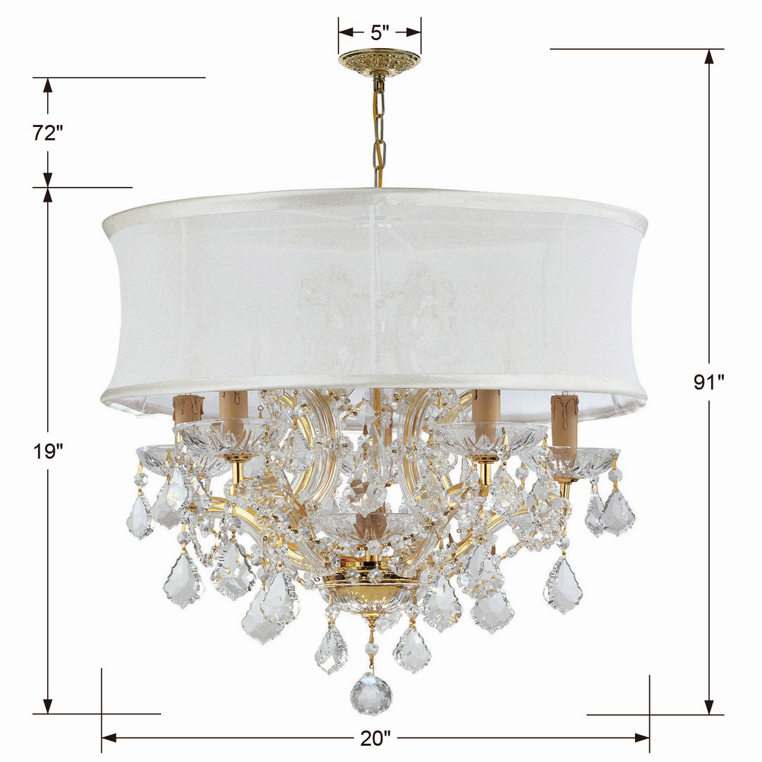 Crystorama - 4415-GD-SMW-CL-S - Six Light Chandelier - Brentwood - Gold