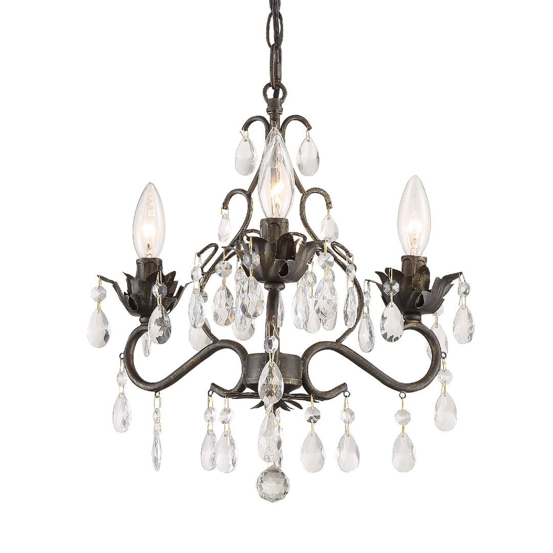 Paris Market Three Light Mini Chandelier in English Bronze - available from The Lighting Shoppe, trusted by Canadian homeowners