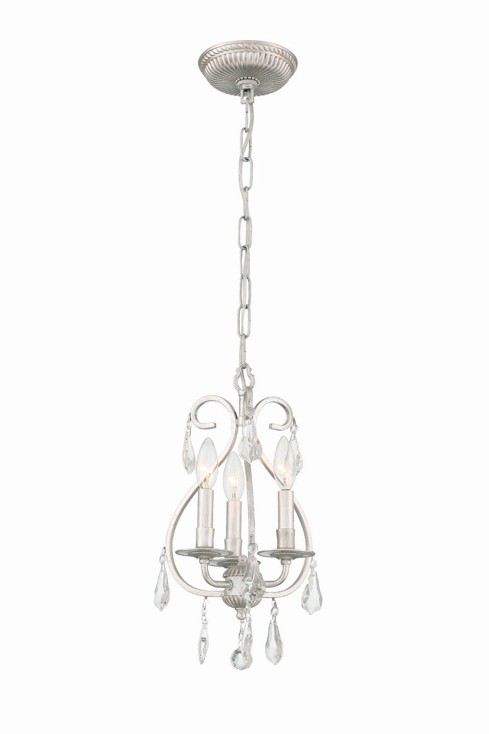 Ashton Three Light Mini Chandelier in Olde Silver - available from The Lighting Shoppe, trusted by Canadian homeowners