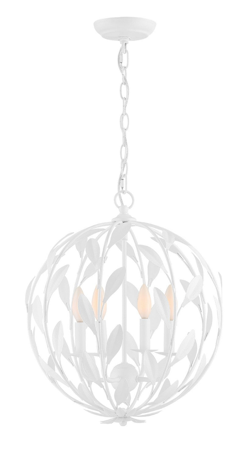 Broche Four Light Chandelier in Matte White - available from The Lighting Shoppe, trusted by Canadian homeowners