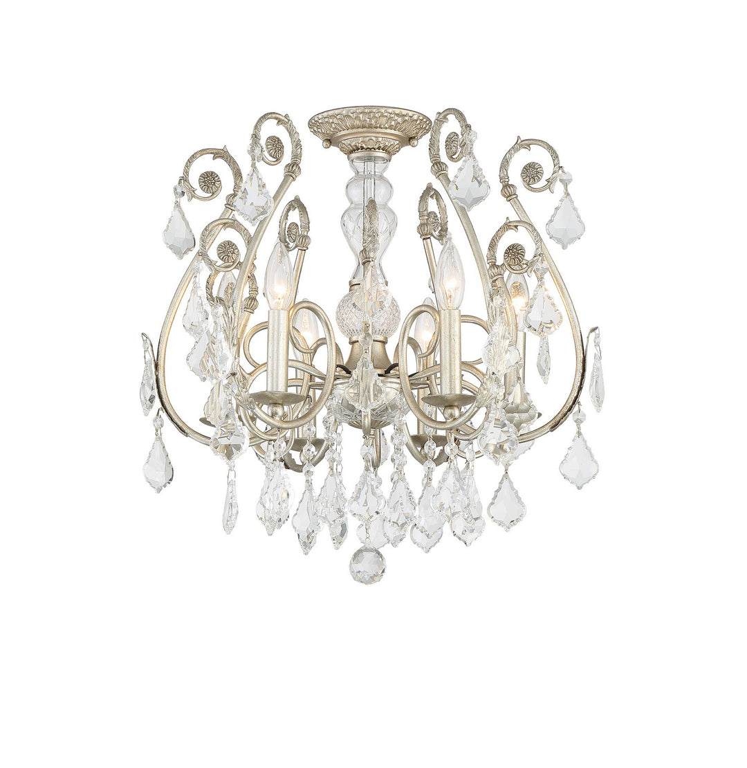 Crystorama - 5115-OS-CL-MWP_CEILING - Six Light Semi Flush Mount - Regis - Olde Silver