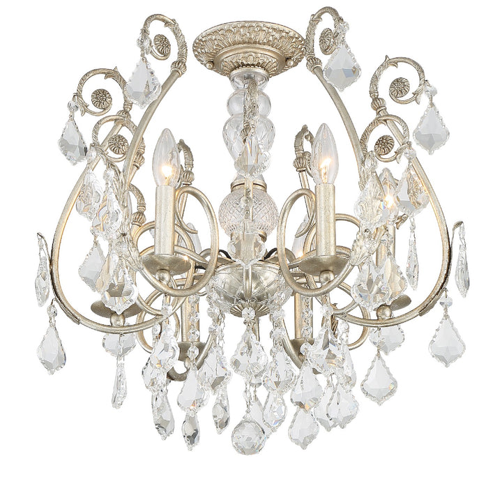 Crystorama - 5115-OS-CL-MWP_CEILING - Six Light Semi Flush Mount - Regis - Olde Silver