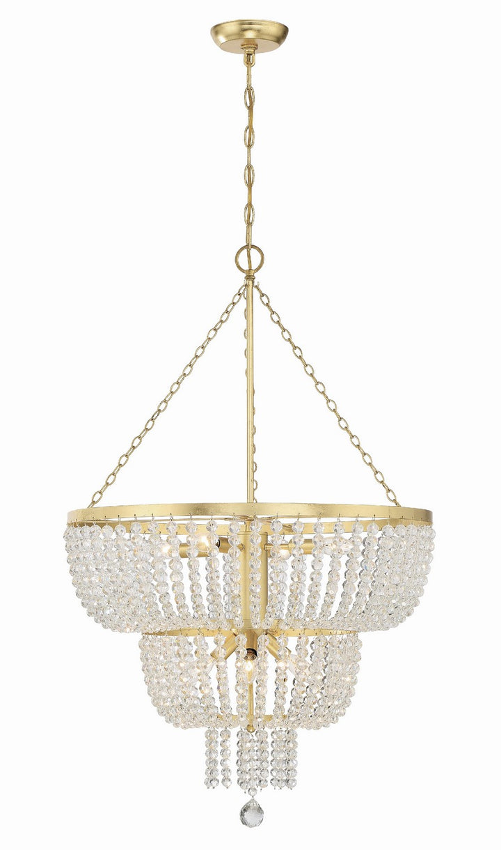 Rylee Eight Light Chandelier in Antique Gold - available from The Lighting Shoppe, trusted by Canadian homeowners