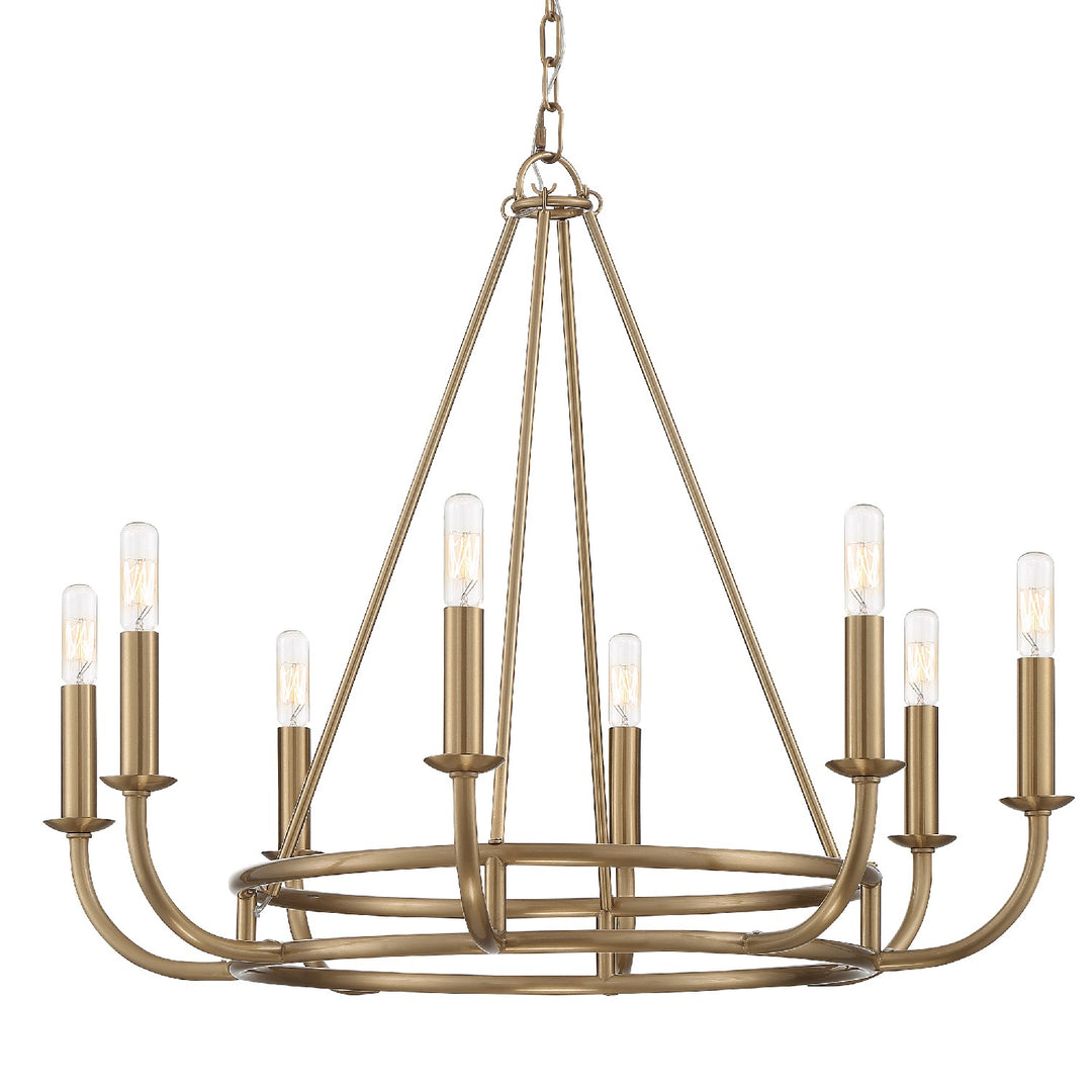 Bailey Eight Light Chandelier in Aged Brass - available from The Lighting Shoppe, trusted by Canadian homeowners