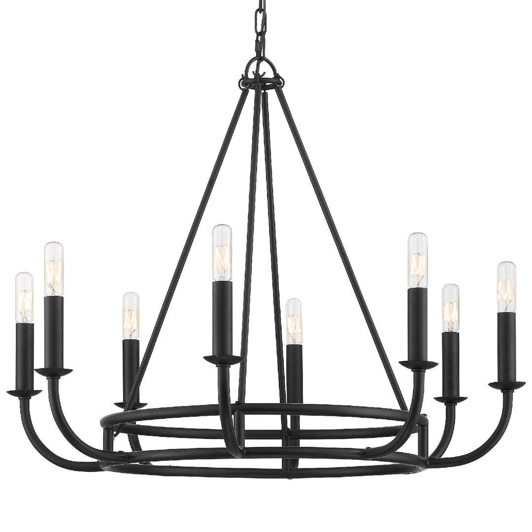 Bailey Eight Light Chandelier in Matte Black - available from The Lighting Shoppe, trusted by Canadian homeowners