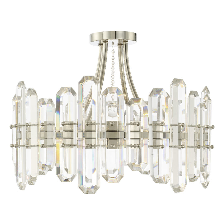 Bolton Four Light Semi Flush Mount in Polished Nickel - available from The Lighting Shoppe, trusted by Canadian homeowners