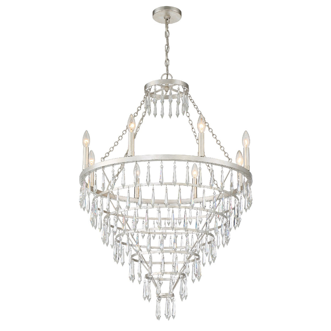 Lucille Eight Light Chandelier in Antique Silver - available from The Lighting Shoppe, trusted by Canadian homeowners
