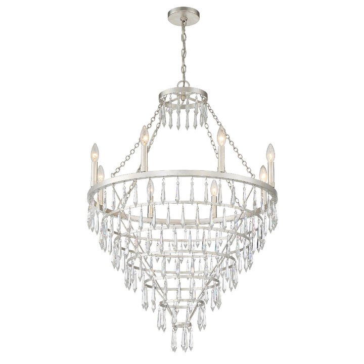 Lucille Eight Light Chandelier in Antique Silver - available from The Lighting Shoppe, trusted by Canadian homeowners