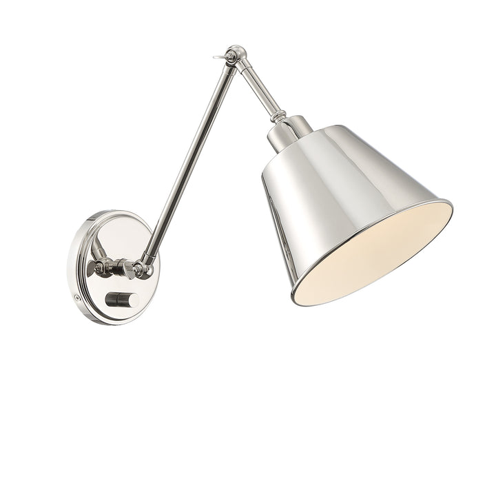 Mitchell One Light Wall Sconce in Polished Nickel - available from The Lighting Shoppe, trusted by Canadian homeowners