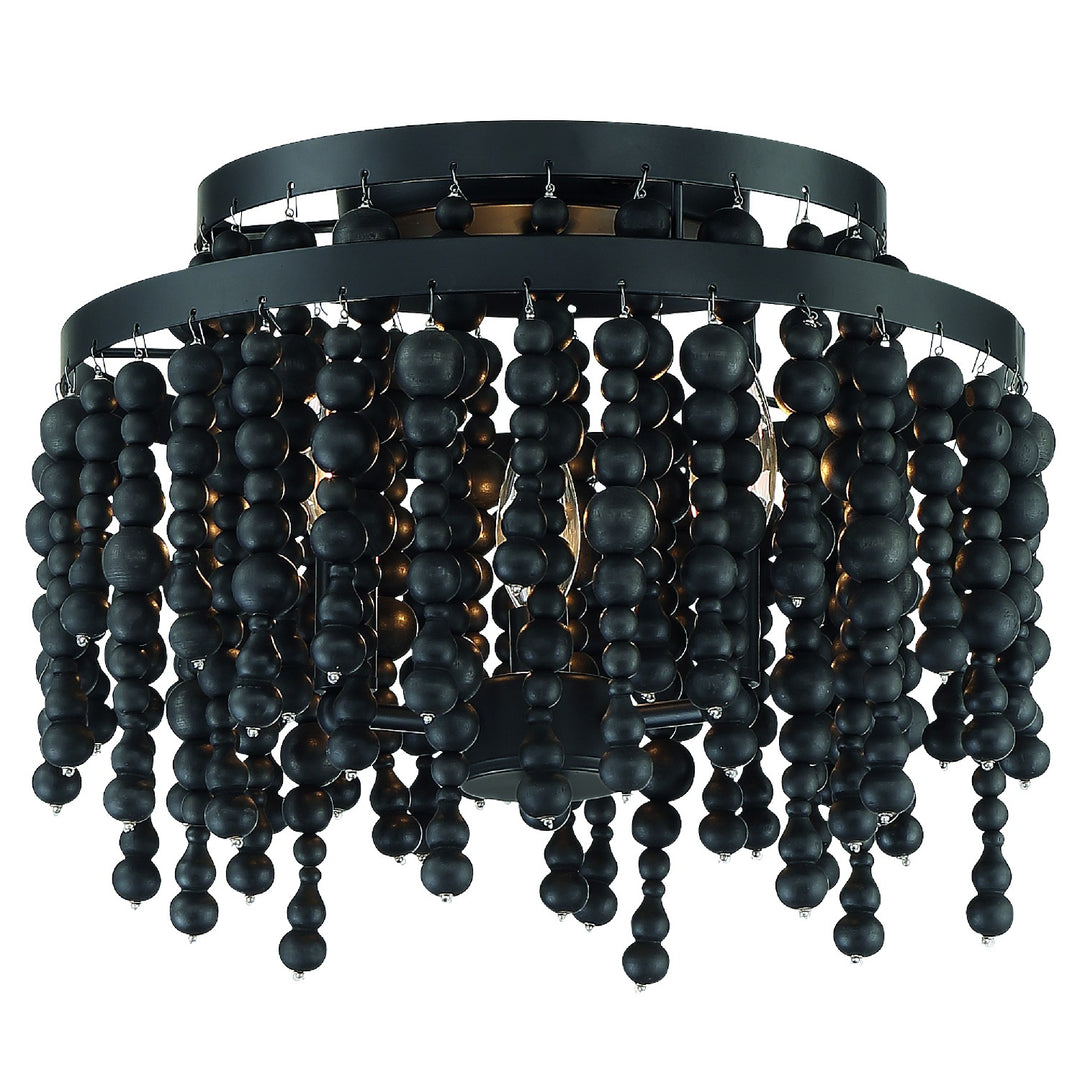 Poppy Three Light Semi Flush Mount in Matte Black - available from The Lighting Shoppe, trusted by Canadian homeowners