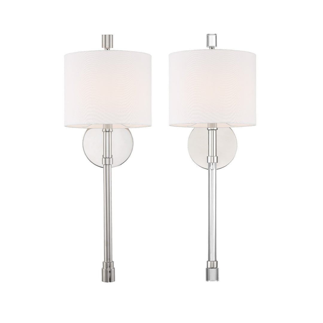 Rachel One Light Wall Sconce in Polished Nickel - available from The Lighting Shoppe, trusted by Canadian homeowners