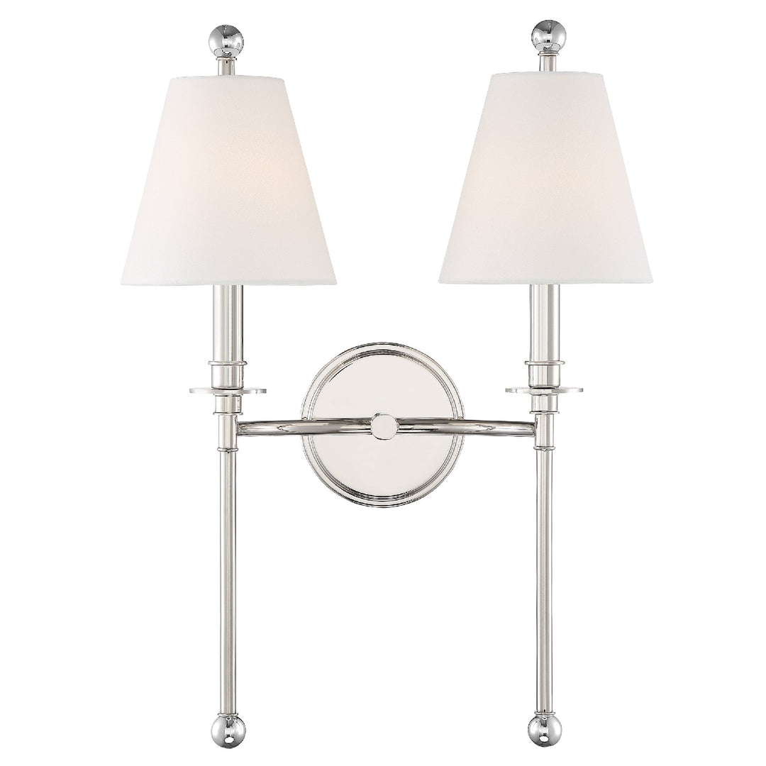 Riverdale Two Light Wall Sconce in Polished Nickel - available from The Lighting Shoppe, trusted by Canadian homeowners