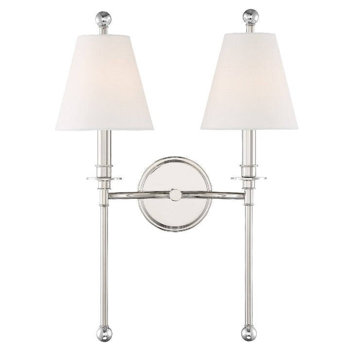Riverdale Two Light Wall Sconce in Polished Nickel - available from The Lighting Shoppe, trusted by Canadian homeowners