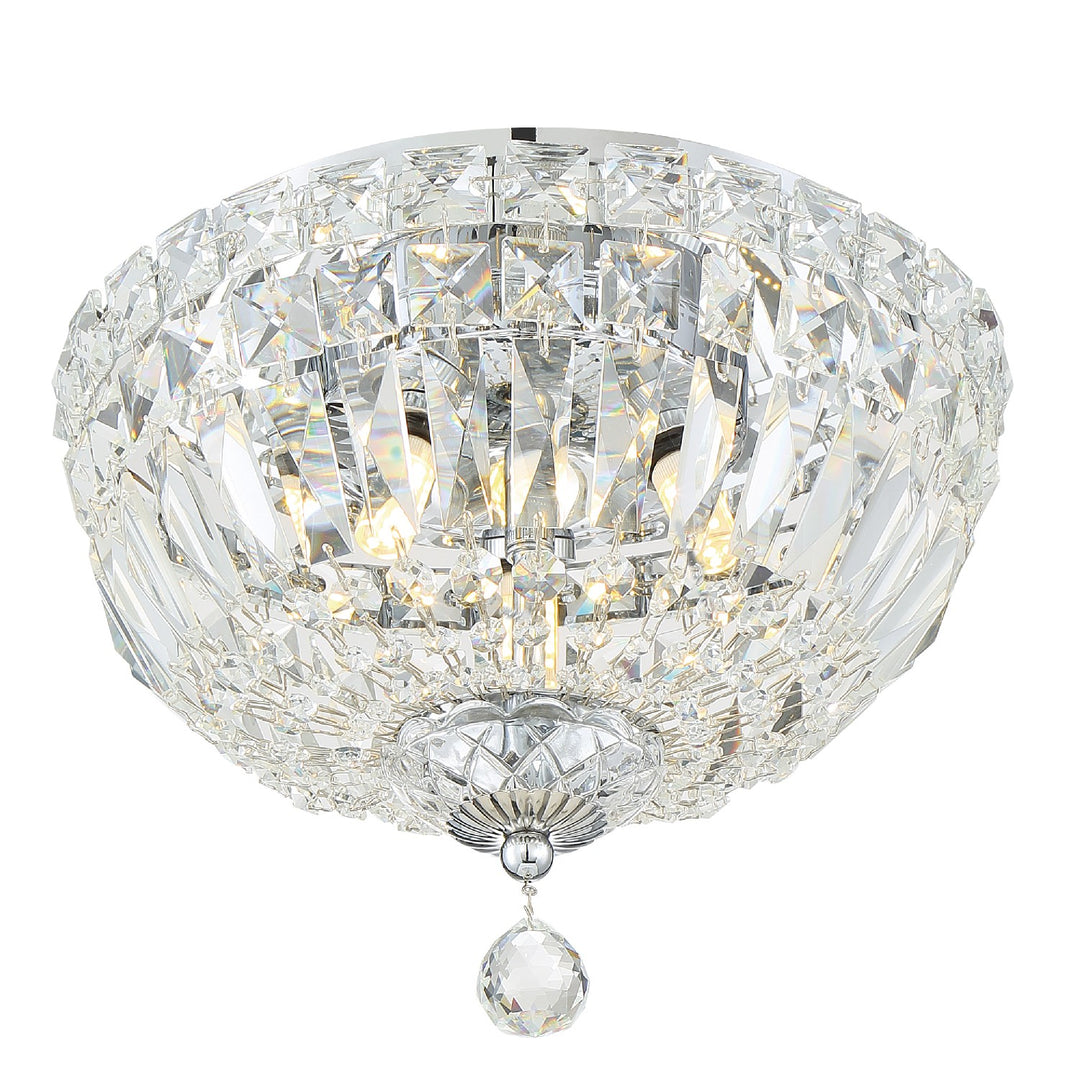 Roslyn Three Light Flush Mount in Polished Chrome - available from The Lighting Shoppe, trusted by Canadian homeowners