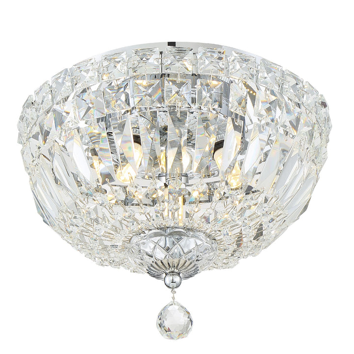 Roslyn Three Light Flush Mount in Polished Chrome - available from The Lighting Shoppe, trusted by Canadian homeowners
