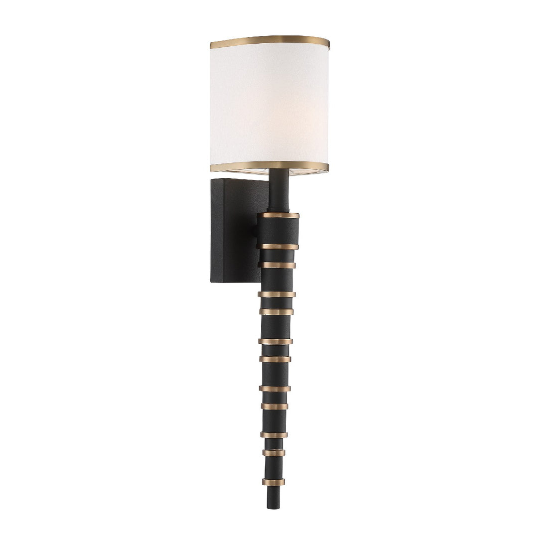 Crystorama - SLO-A3601-VG-BF - One Light Wall Sconce - Sloane - Vibrant Gold + Black Forged