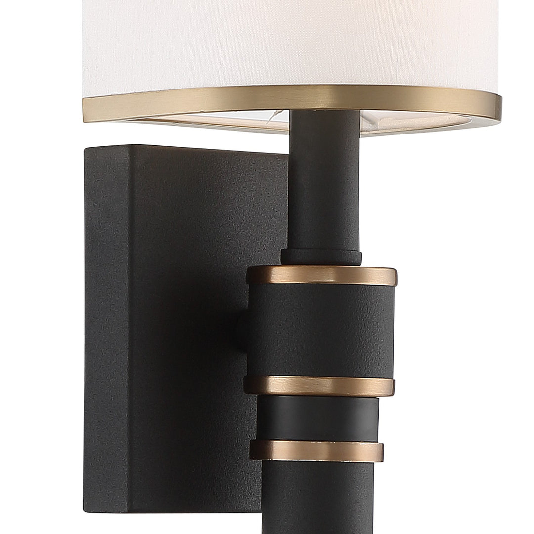 Crystorama - SLO-A3601-VG-BF - One Light Wall Sconce - Sloane - Vibrant Gold + Black Forged