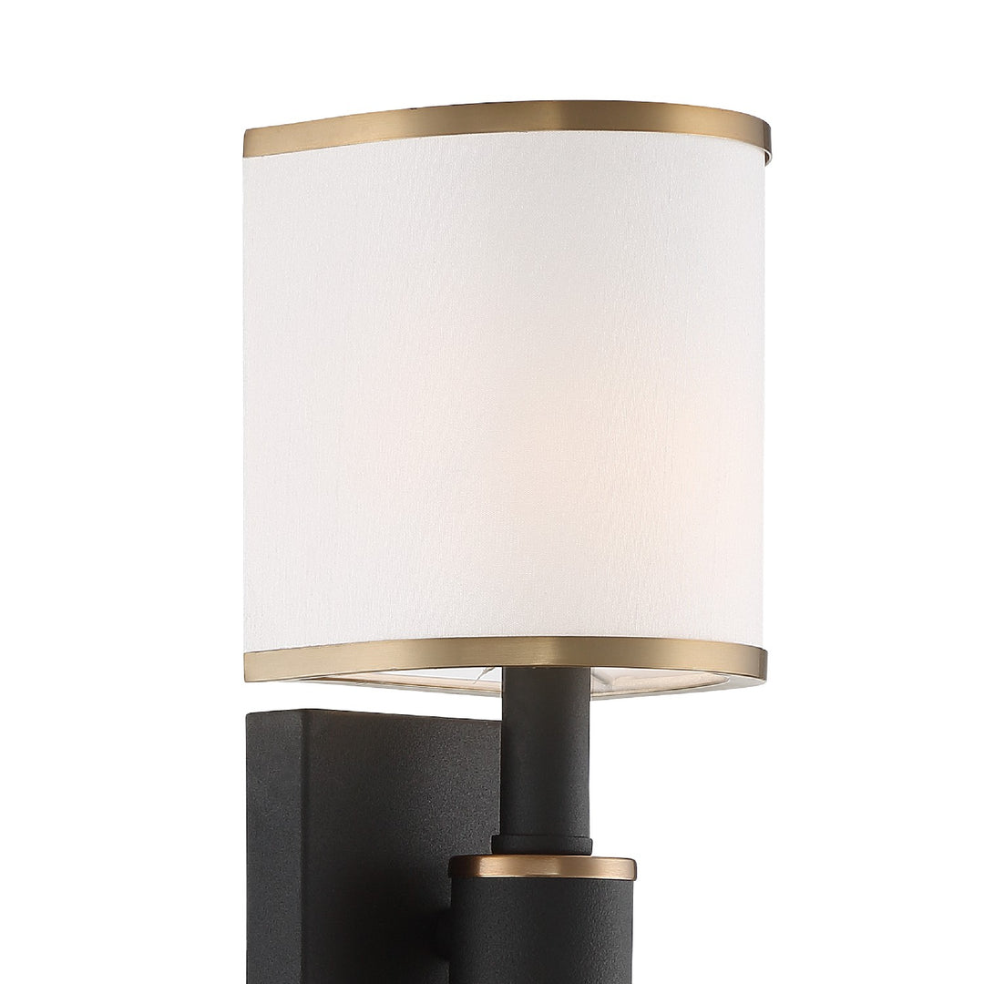 Crystorama - SLO-A3601-VG-BF - One Light Wall Sconce - Sloane - Vibrant Gold + Black Forged