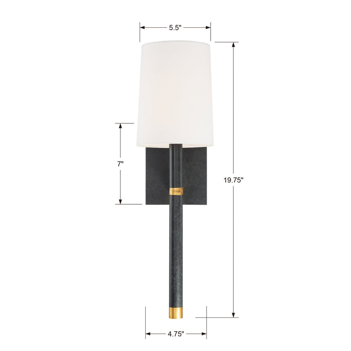 Crystorama - WES-9901-BK-GA - One Light Wall Sconce - Weston - Black + Antique Gold