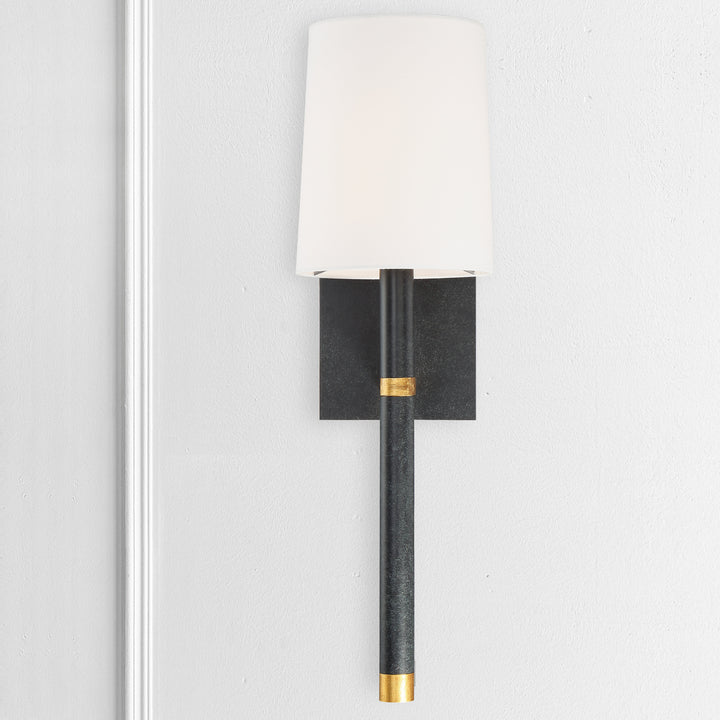 Crystorama - WES-9901-BK-GA - One Light Wall Sconce - Weston - Black + Antique Gold
