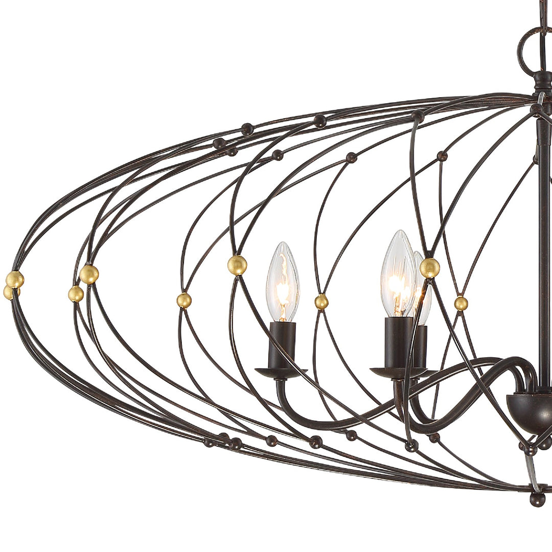 Crystorama - ZUC-A9036-EB-GA - Six Light Chandelier - Zucca - English Bronze + Antique Gold